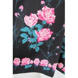 King louie jurk zwart roze rozen l
