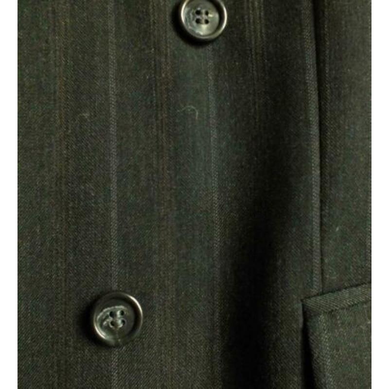mooi zwart pak met lichte krijtstreep, colbert met pantalon,