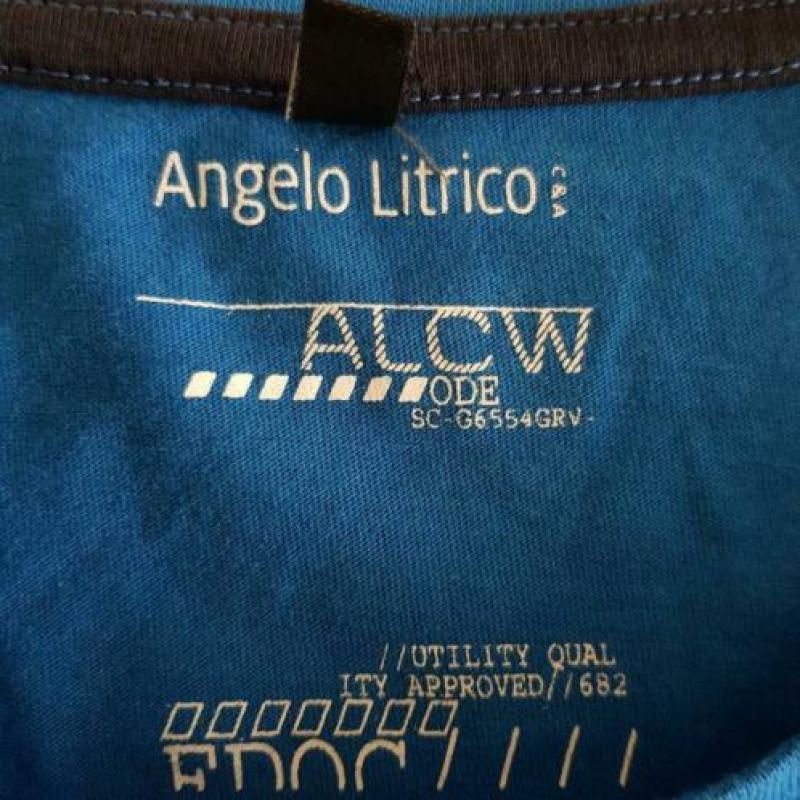 Angelo Litrico blauwe shirt met tekst maat XXL