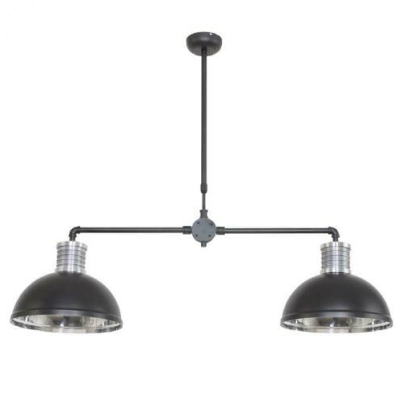 Zwarte industriele hanglamp 7671ZW