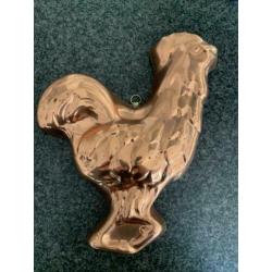 Koperen brocante bakvormen/ puddingvormen