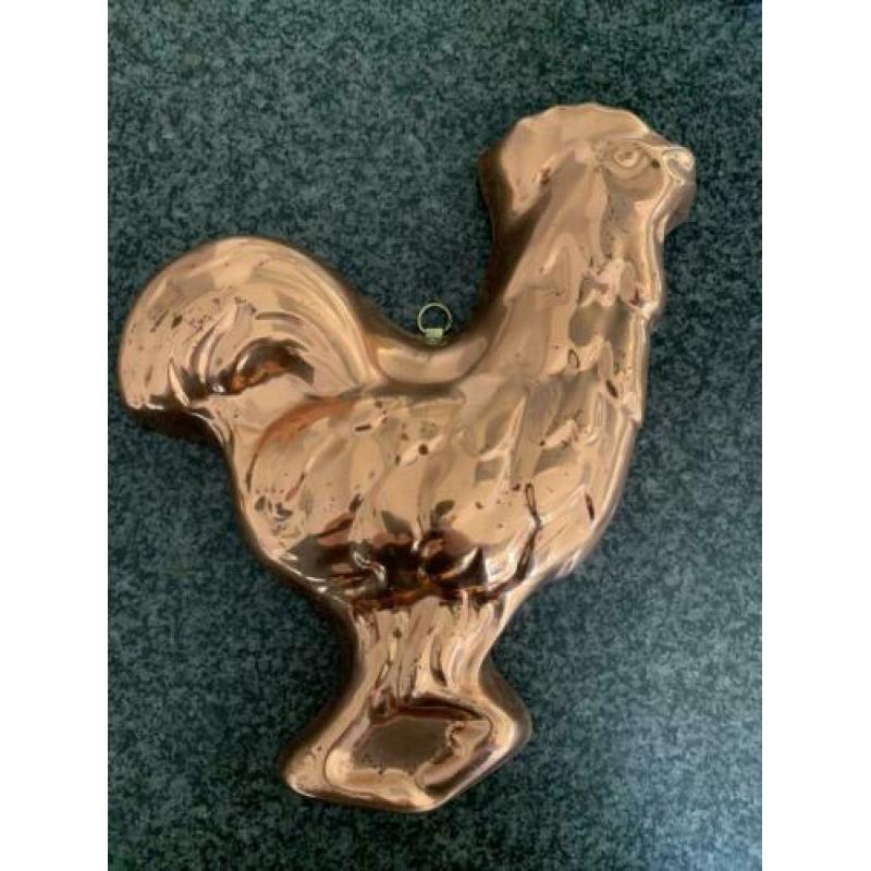 Koperen brocante bakvormen/ puddingvormen