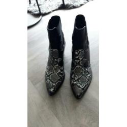 Zwartwitte cowboy boot snakeprint 40 nieuw