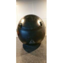 Mat zwarte bromfiets helm / scooterhelm jethelm vizier XS