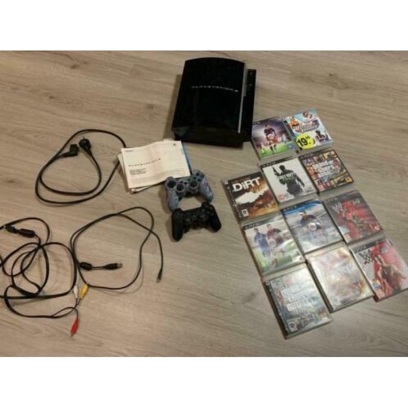 Playstation 3 Met twee controllers en Spellen
