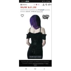 Killstar Duchess bardot top maat M in nieuwstaat