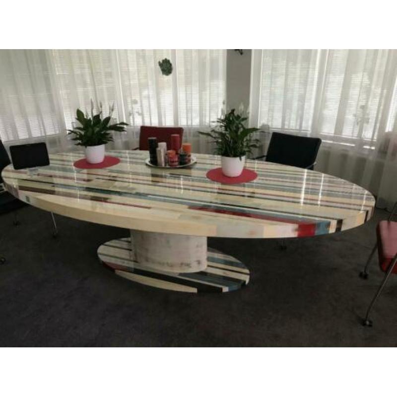 Unieke ovale eettafel 270 x 135 cm
