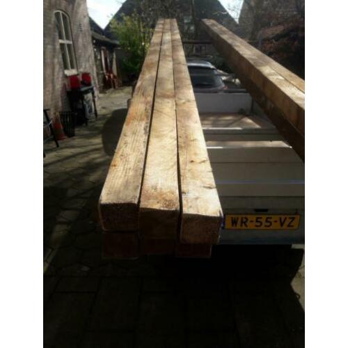 Balken 9,5 x 9,5- 9,5 x 10,5- 7,5 x7,5Gebruikt ruw Vurenhout