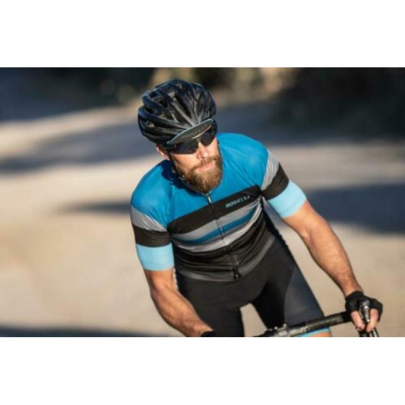 Fietsshirt Rogelli Peak blauw of grijs/oranje