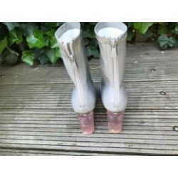 PUBLIC DESIRE grijze lak boots met roze hak maat 39