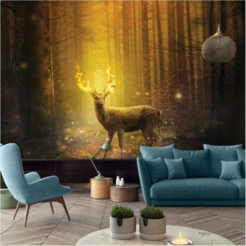 fotobehang hert groot 368x254cm vlies behang woonkamer