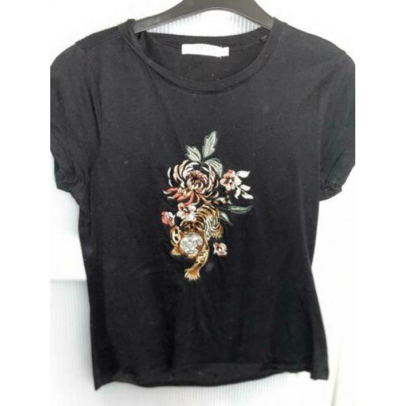 Zwart T-Shirt met afbeelding COSTES