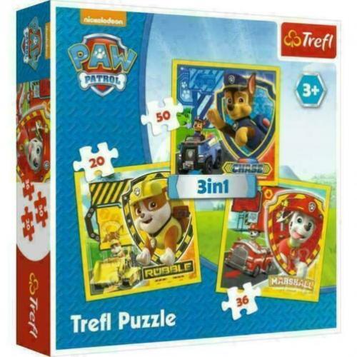 Paw Patrol 3 in 1 Puzzel - 20/36/50 stukjes - Trefl