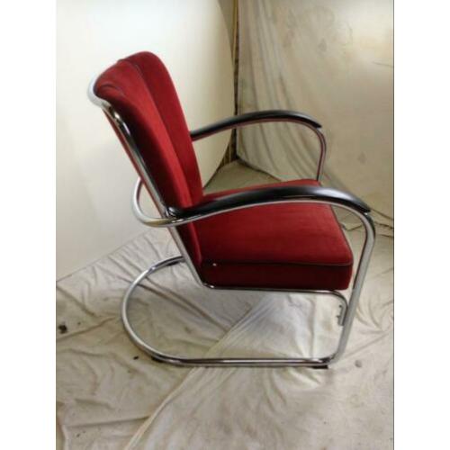 Hoogglans Chroom Dutch Originals Gispen 412 Bordeauxrood