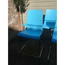 5 Barstoelen chrome met kunststof