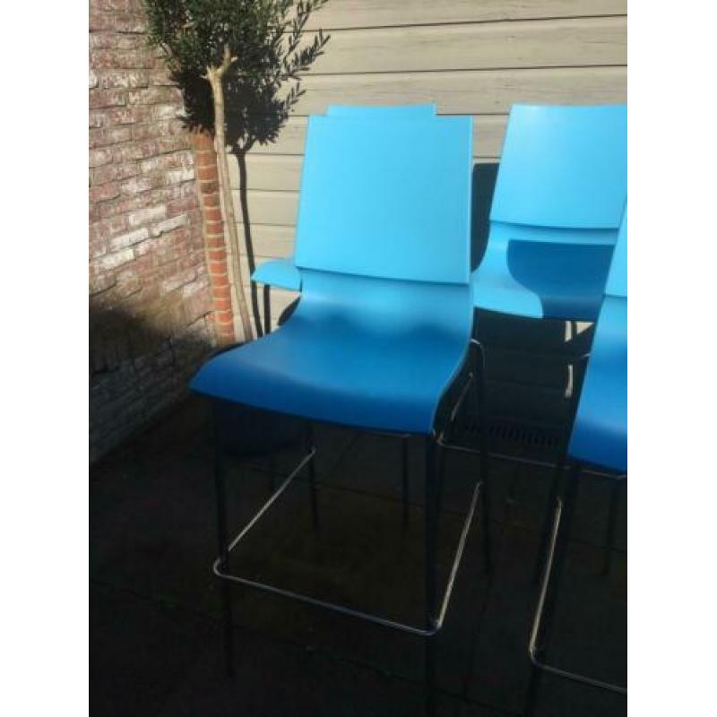 5 Barstoelen chrome met kunststof