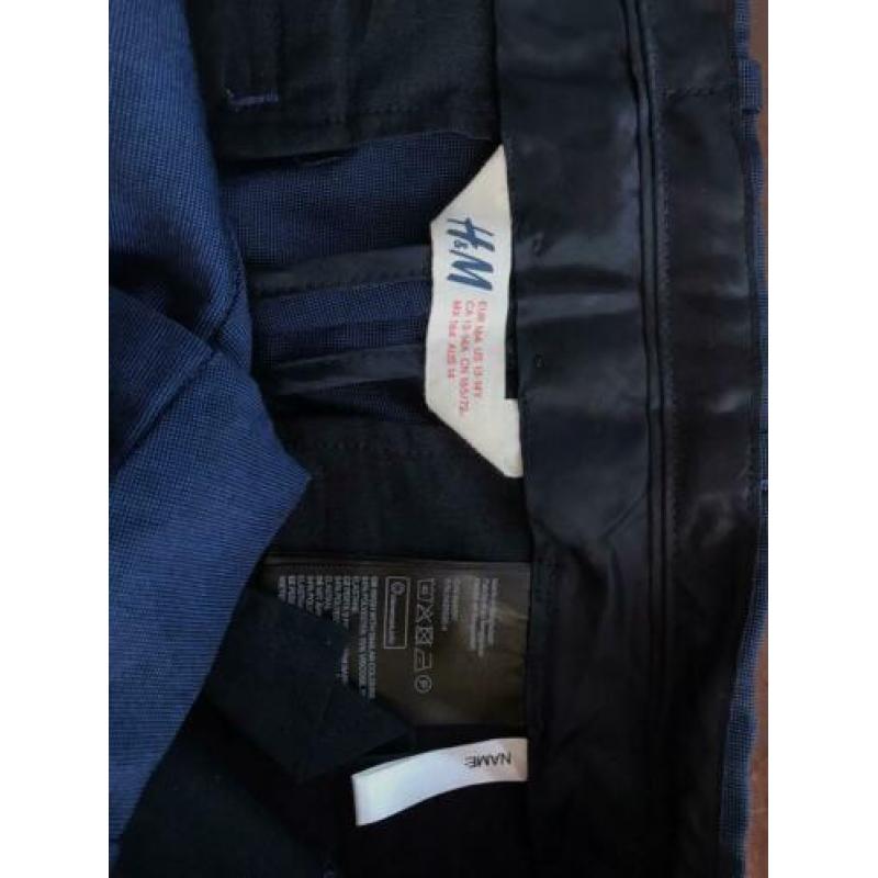 Blauwe pantalon 100% katoen mt 164