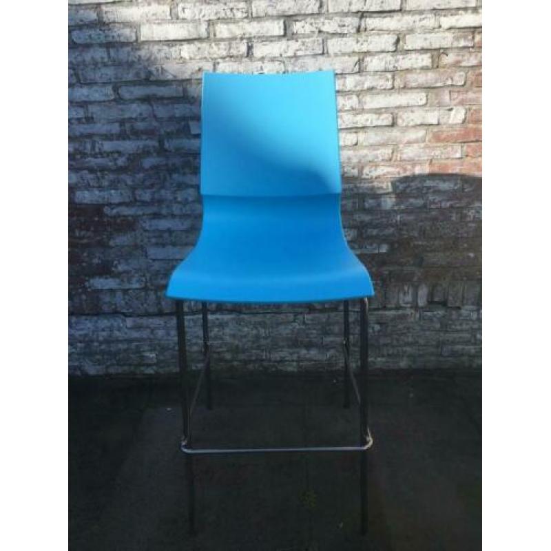 5 Barstoelen chrome met kunststof