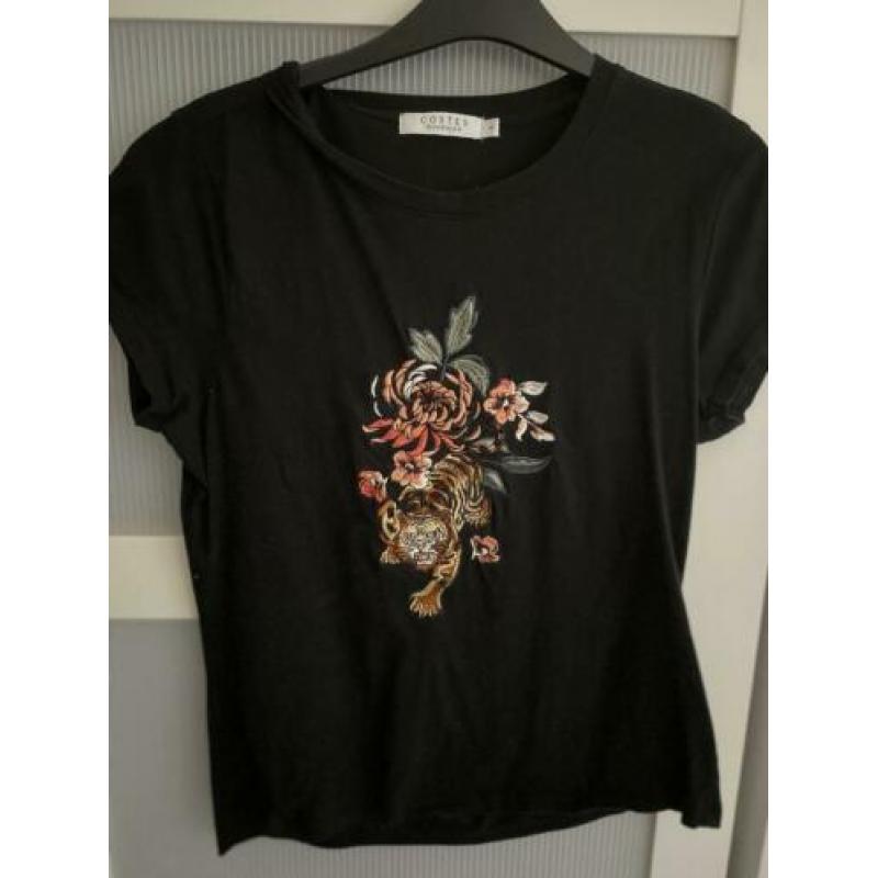 Zwart T-Shirt met afbeelding COSTES