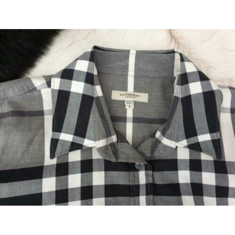 Burberry blouse (zwart/beige) met stretch maat L (40)
