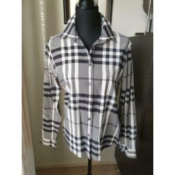 Burberry blouse (zwart/beige) met stretch maat L (40)
