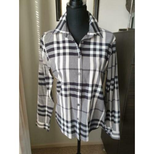 Burberry blouse (zwart/beige) met stretch maat L (40)