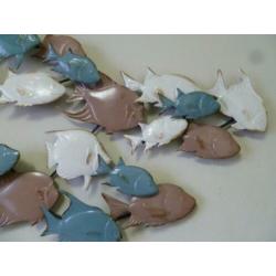 Wanddecoratie metaal school gekleurde vissen metalen SALE!!