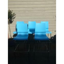 5 Barstoelen chrome met kunststof
