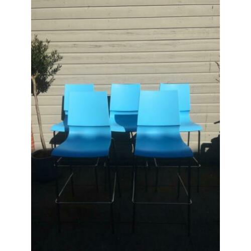 5 Barstoelen chrome met kunststof