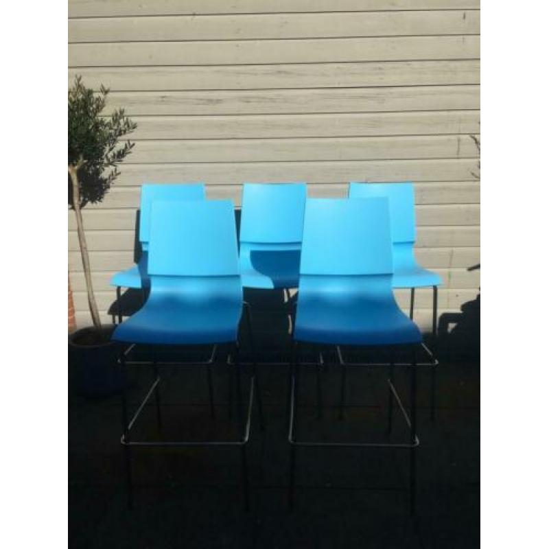 5 Barstoelen chrome met kunststof