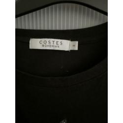 Zwart T-Shirt met afbeelding COSTES