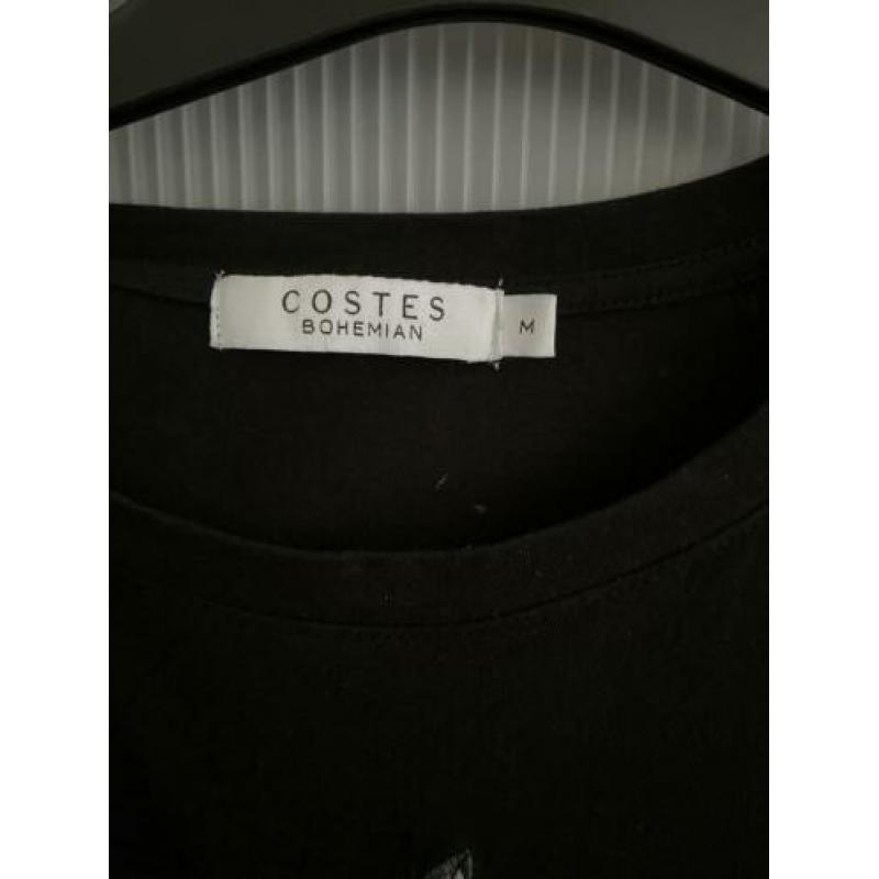 Zwart T-Shirt met afbeelding COSTES