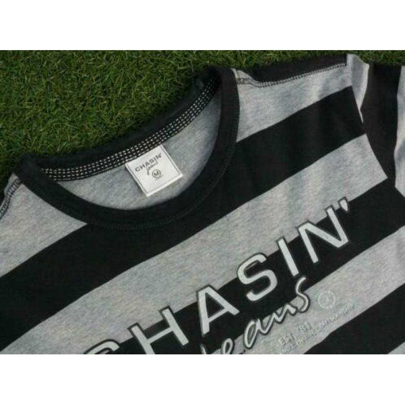 grijs zwart gestreept CHASIN shirt maat M als nieuw