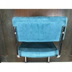 Freischwinger eetkamerstoel ribstof Blauw Nieuw