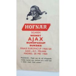 Hofnar reclame puzzel Ajax Ac Milan finale Europacup 1968-69
