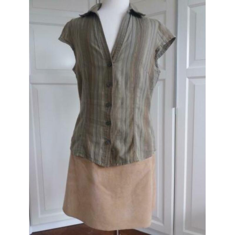 Blouse 36 Groen met Goud Streepje ( Jool )