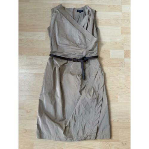 Mark - Beige overslagjurk met ceintuur maat 38