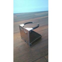 RVS klapbare drinkbeker houder met klem. V.a. 2 stuks gratis