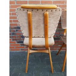 Vintage retro stoelen met velourse bekleding