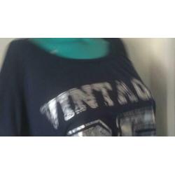 Donkerblauw wijd korte mouwen shirt mt S - Pi20