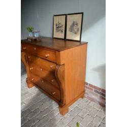 Strakke antieke eiken ladekast, commode, dressoir, ladenkast