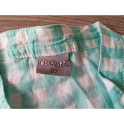 FRENDZ groen geruit blousje maat 122 (SM225)