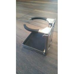 RVS klapbare drinkbeker houder met klem. V.a. 2 stuks gratis