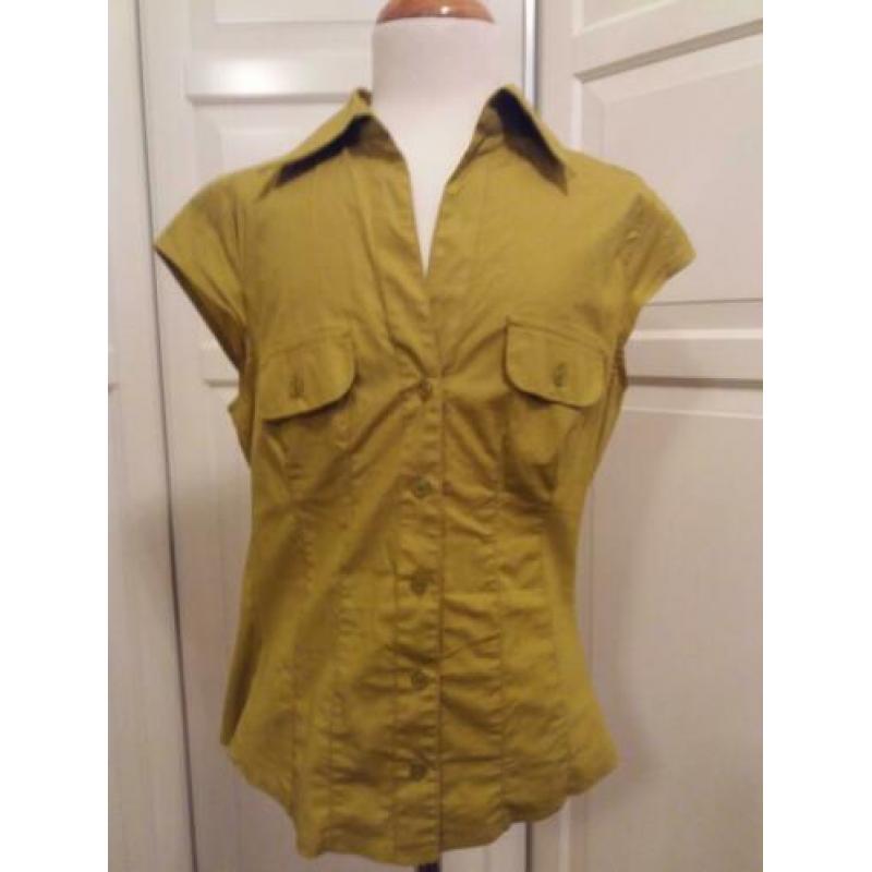 Blouse 36 Groen met Goud Streepje ( Jool )