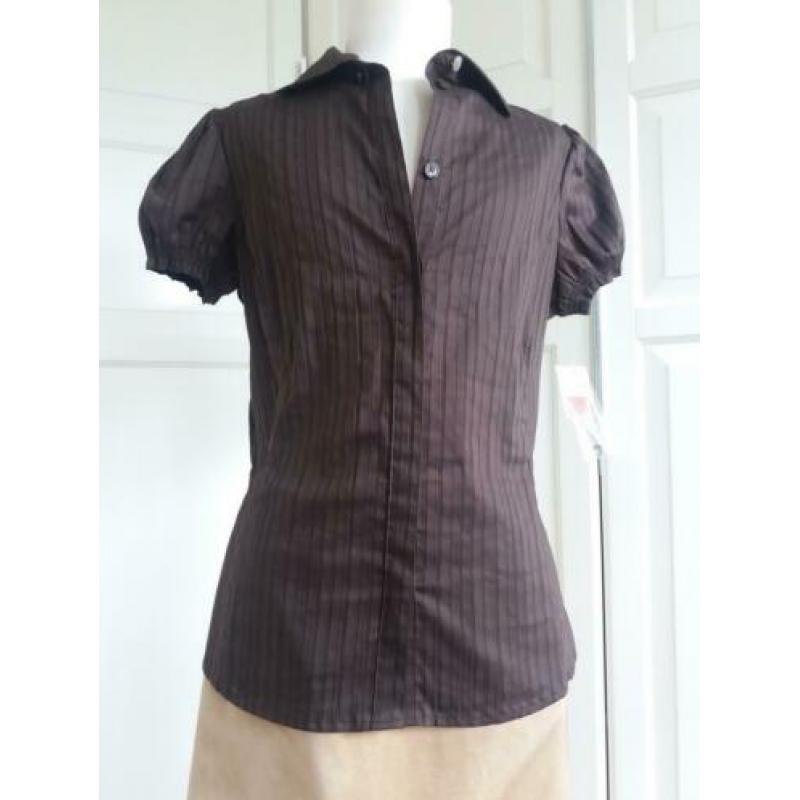 Blouse 36 Groen met Goud Streepje ( Jool )