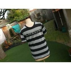 grijs zwart gestreept CHASIN shirt maat M als nieuw