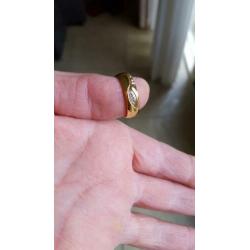 Prachtige RVS Ring in de Kleur Goud en Zilver Maat 18 Nieuw