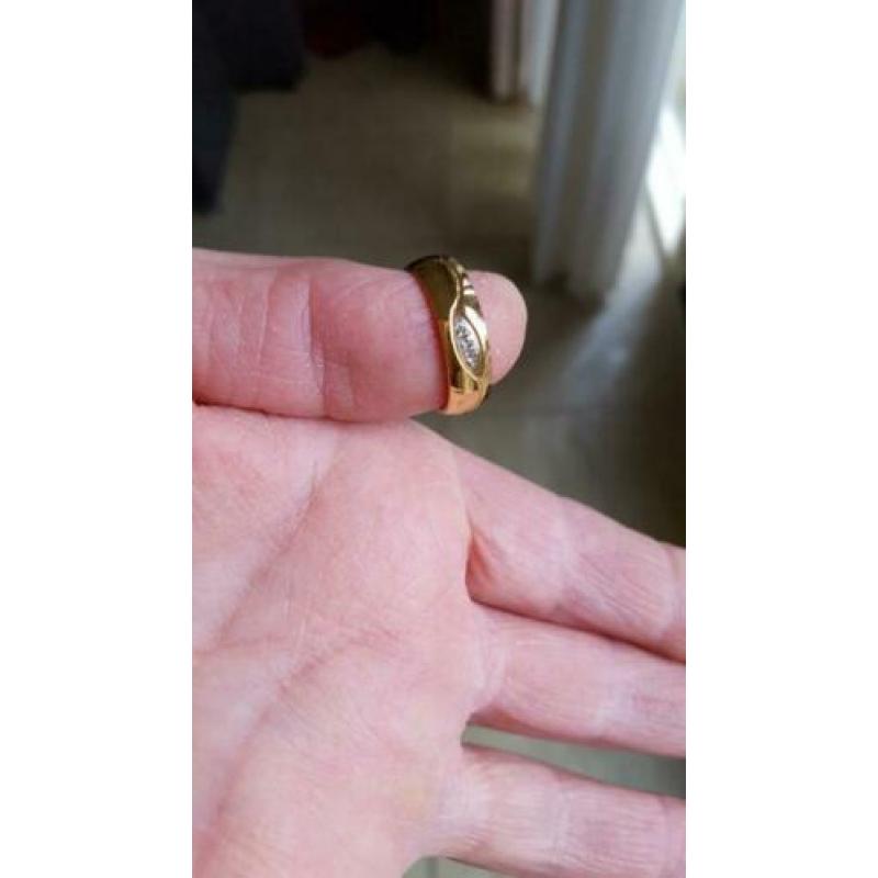 Prachtige RVS Ring in de Kleur Goud en Zilver Maat 18 Nieuw