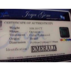 Smaragd 109,10 ct met Certificaat
