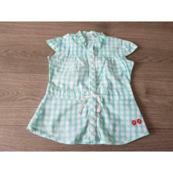 FRENDZ groen geruit blousje maat 122 (SM225)